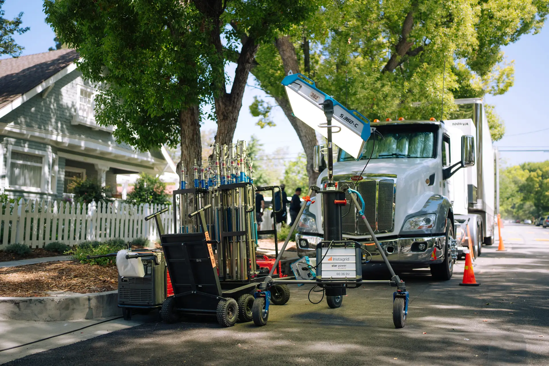Star Power Atlantic's Instagrid GO Portable Power Station at a Film Production