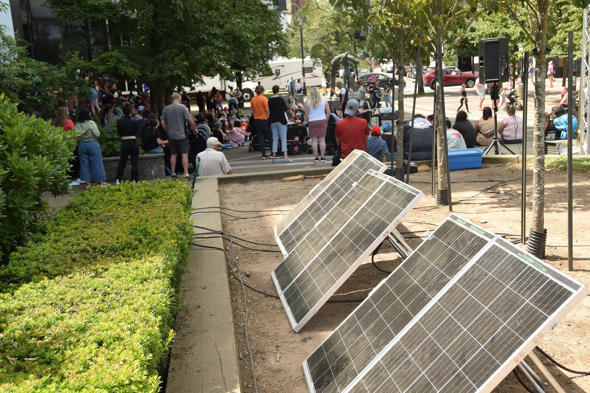 Star Power Atlantic Sunstack Portable Solar Kit at an event in Canada.