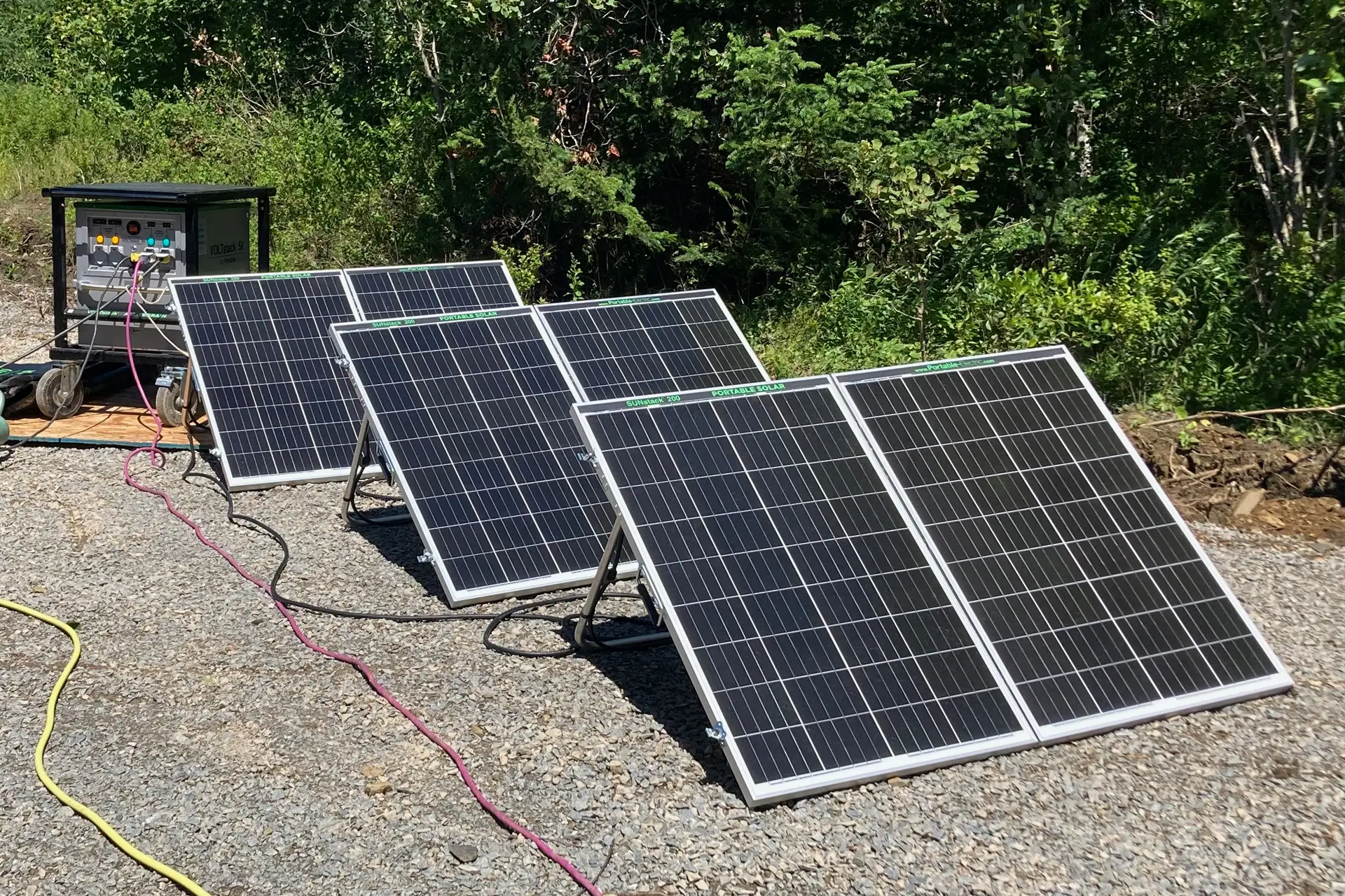 Star Power Atlantic Sunstack Solar Kit powering a Voltstack 5k at a film production.