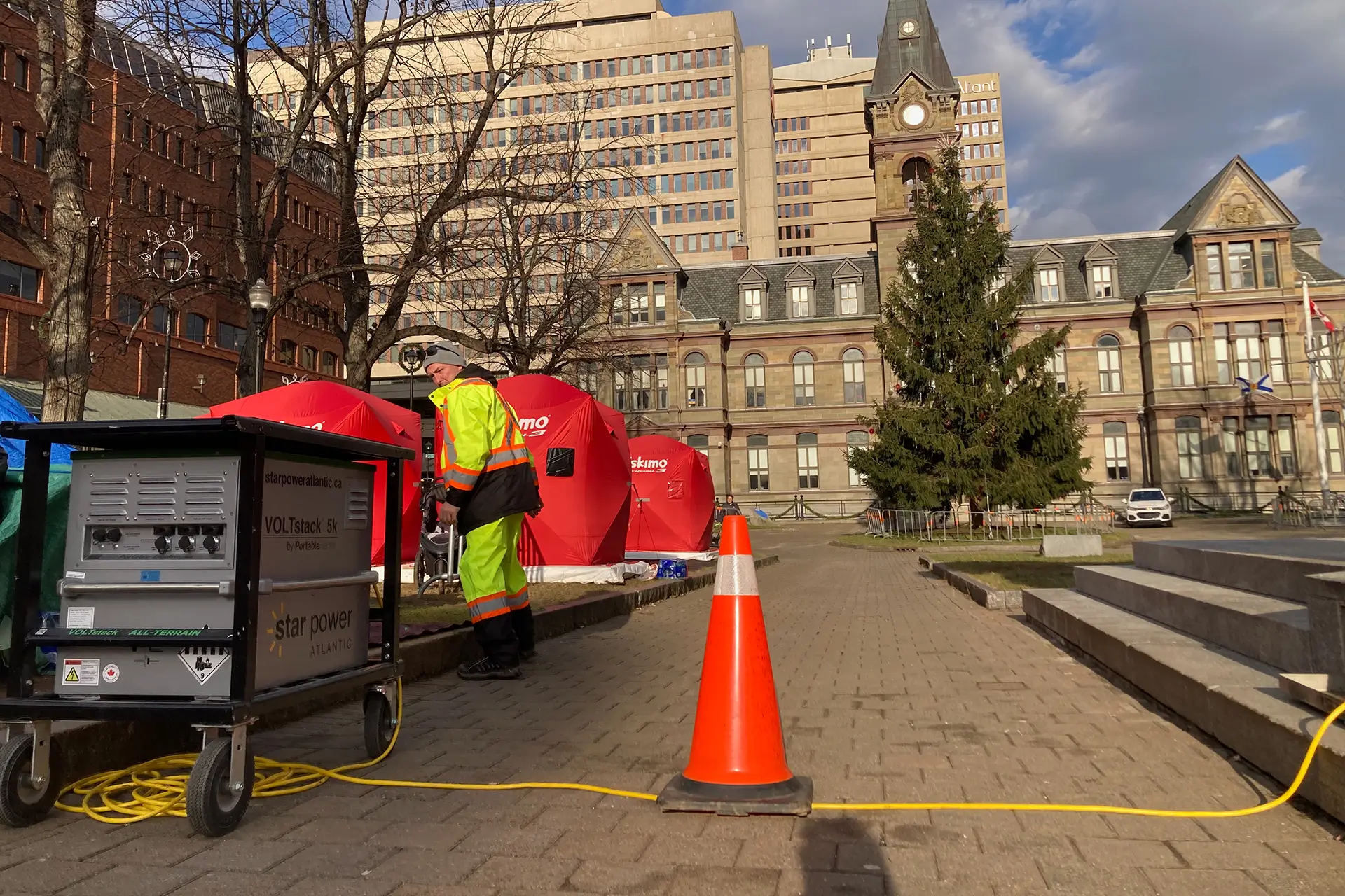 Star Power Atlantic Voltstack 5k Portable Battery Energy Storage System (BESS) at an emergency response site in Canada
