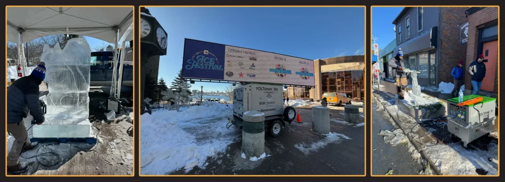 Star Power Atlantic's clean, portable and mobile power fleet powering the East Coast Credit Union Ice Festival in downtown Dartmouth.